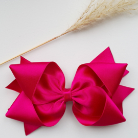 Haarclips Reuze Knoopstrik Satijn 15cm Fuchsia (509)