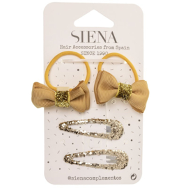 Siena Haarstiekjes set Glitter 7233 Okergeel