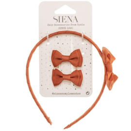 Siena Haarclip/Haarband set Grosgrain 7439 Brique