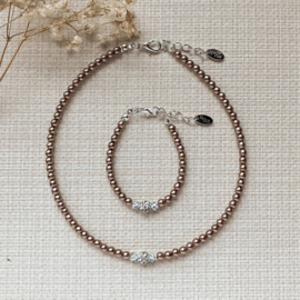 Rian Glasparel Sieraden Strass AK229 Praline/Bruin (314)