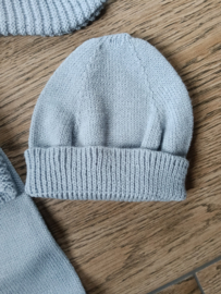 Mac Ilusion Newborn Gebreid Baby Pakje 3-dlg | 0239|Olympo / zachtblauw| winterpakje | overslag truitje | broekje met voetjes |Inclusief mutsje