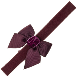 Siena Haarband Grosgrain Strik Velvet 7375 Garnet/Donkerrood (575)