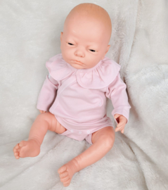 1178 Babidu romper overslag Roze met ruchekraag