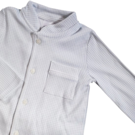 Babidu Pyjama blauw/wit geruit met bakkerskraagje 71193