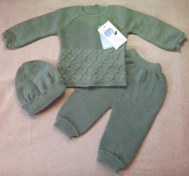 Driedelig babypakje kabelpatroon 9407X groen