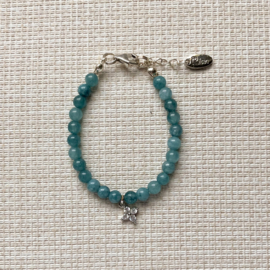 Rian Natuursteen Sieraden met Bedel Bloem Oud Groen AK233 (756)