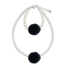 Rian Off White Parel-Sieraden Pompom AK220 Zwart (900)