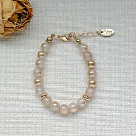 Rian Gebarsten Agaat Sieraden Champagne AK232 (313)