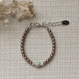 Rian Glasparel Sieraden Strass AK229 Praline/Bruin (314)