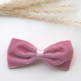 Haarclip 8cm Velvet Strik Oud Roze (526)