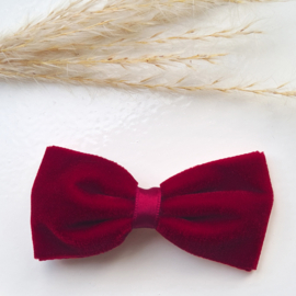 Haarclip 8cm Velvet Strik Garnet/Donkerrood (575)