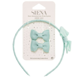 Siena Haarclip/Haarband set Grosgrain 7439 Zeegroen