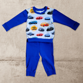 Jongens Pyjama Lange Mouw Auto Blauw/Grijs