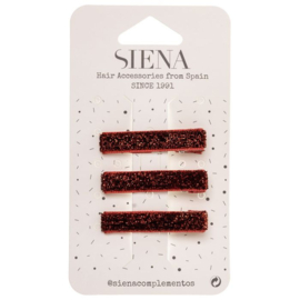 Siena Voordeelset Haarclips 4.5cm Glitter/Lurex 7338 Rood (550)