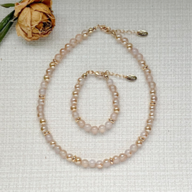 Rian Gebarsten Agaat Sieraden Champagne AK232 (313)