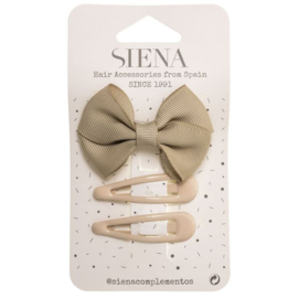 Siena Haarclip set Ribbon 7432 Linen/Beige/Zandkleur (304)