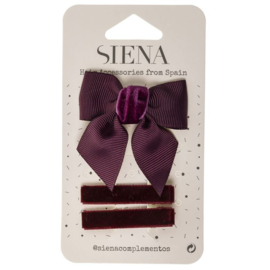 Siena Haarclip Voordeelset Velvet 7342 Garnet/Donkerrood (575)