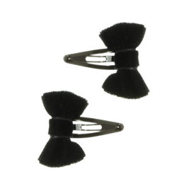 Siena Klik-klak Knipje Mini Velvet Strik 3.5cm 6589 Zwart (900) 2st