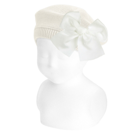 Cóndor Baby/Kinder Baret Met Grote Grosgrain Strik 50.106.010 Nata/Off White (202) XXS-L