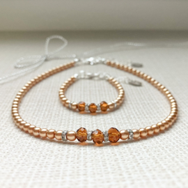 Rian Jewels Parelsieraden met Facet AK237 Camel/Bruin (326)