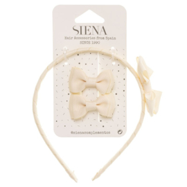 Siena Haarclip/Haarband set Grosgrain 7439 Cream