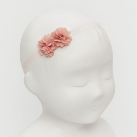 Siena Organza Haarband Chiffon Bloemetjes 7026 Oud Roze (526)