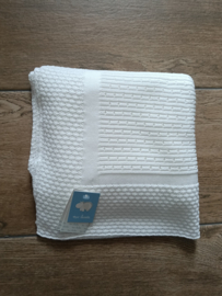 Mac Iusion Gebreide Baby Deken | Wiegdeken | 7674 | Blanco / wit| 100 x 100 cm