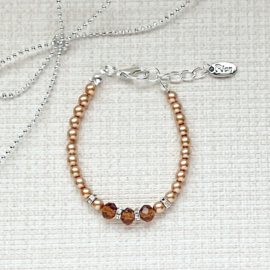 Rian Jewels Parelsieraden met Facet AK237 Camel/Bruin (326)
