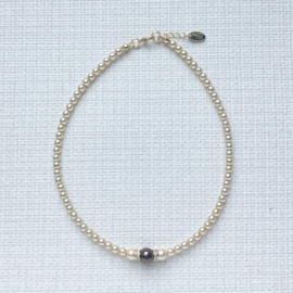 Rian Glasparel Sieraden Off White / Donkerbruin Gouden Details AK228 (390)