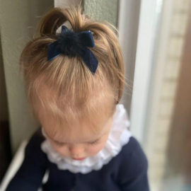 Siena Haarclip Velvet Pompom 6380 Navy (480)