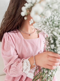Rian Glasparel Sieraden Strass Bedel Pale Pink (526)