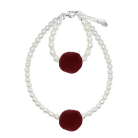 Rian Off White Parel-Sieraden Pompom AK220 Burgundy/Donkerrood (572)