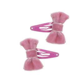 Siena Klik-klak Knipje Mini Velvet Strik 3.5cm 6589 Oud Roze (2st)