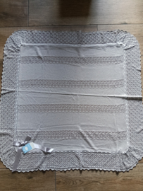 Mac Iusion Gebreide Baby Deken | Wiegdeken | 7286 | Bliss Perla / grijs met glansdraad | 95 x 95 cm