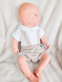 Romper Babidu Wit Polo kraag, korte mouw 1184