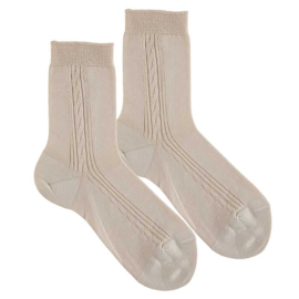 Cóndor Socks Side Kabel 2316/4 Linen/Beige (304)