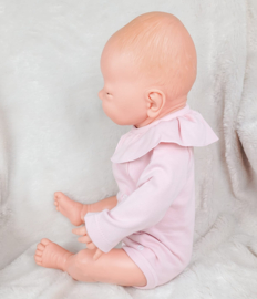 1178 Babidu romper overslag Roze met ruchekraag