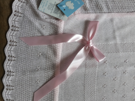 Mac Iusion Gebreide Baby Deken | Wiegdeken | 7681 | Bliss Rosa / Babyroze | 100 x 100 cm
