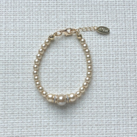 Rian Glasparel Sieraden Linen/Beige Gouden Details AK228 (304)