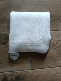 Babidu Gebreide Baby Deken | Wiegdeken | 4374 | Blanco / wit| 90 x 90 cm