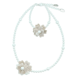 Rian Jewels Off White Parel-sieraden Velvet Bloem AK227 Linen/Beige (304)