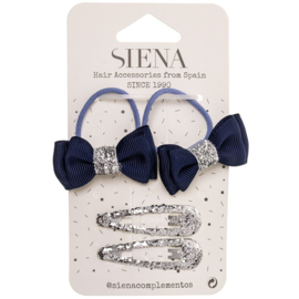 Siena Haarstiekjes set Glitter 7233 Navy/Donkerblauw (480)