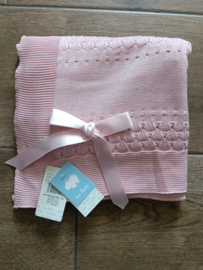 Mac Iusion Gebreide Baby Deken | Wiegdeken | 7676 | Fresa / roze | 100 x 100 cm
