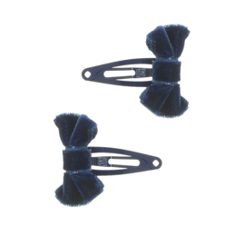 Siena Klik-klak Knipje Mini Velvet Strik 3.5cm 6589 Navy/Donkerblauw (480) 2st