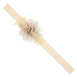 Siena Haarband Organza Bloem 6340 Beige/Zandkleur