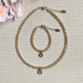 Rian Glasparel Sieraden Beige/Linen Strass Bedel AK224 (304)
