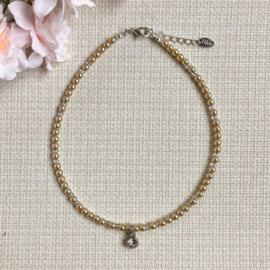 Rian Glasparel Sieraden Beige/Linen Strass Bedel AK224 (304)