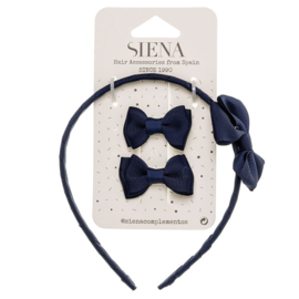 Siena Haarclip/Haarband set Grosgrain 7439 Navy/Donkerblauw (480)