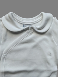 1187 Babidu romper overslag met rond kraagje, wit