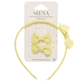 Siena Haarclip/Haarband set Grosgrain 7439 Neon Licht Geel